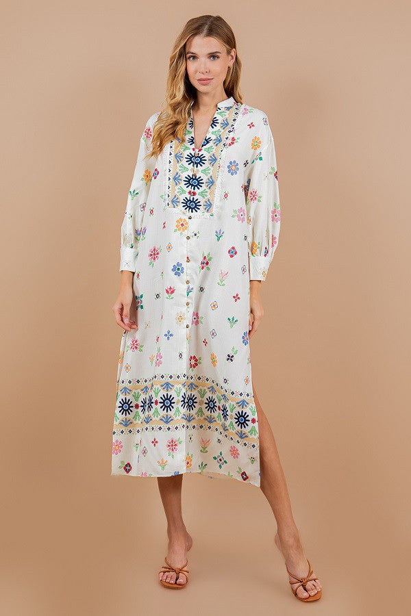 Embroidery Print Dress