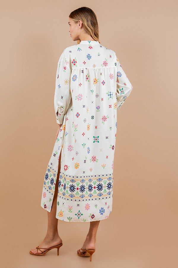 Embroidery Print Dress