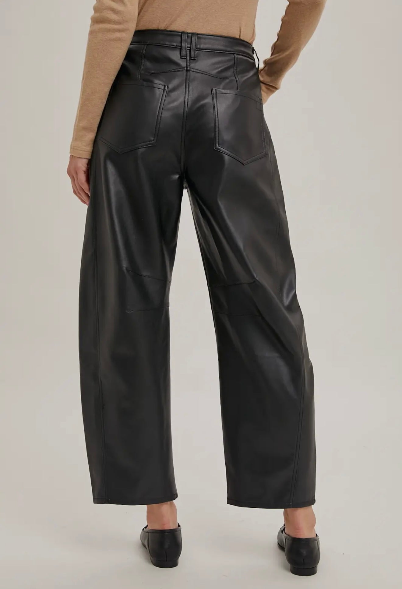 Leather Barrel Pants