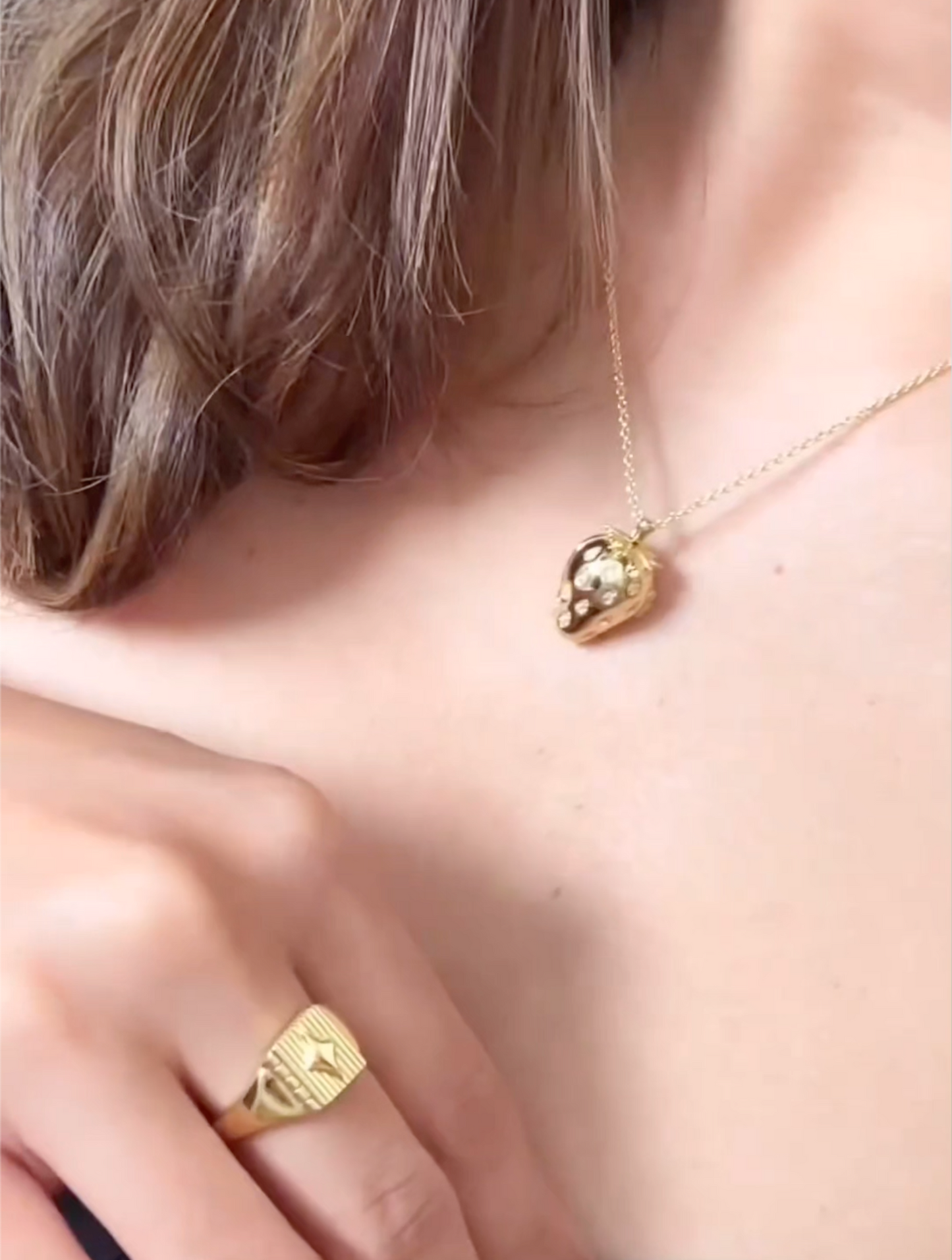 Strawberry Locket Necklace