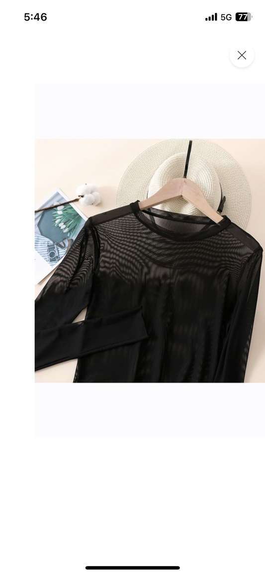 Black Mesh Shirt