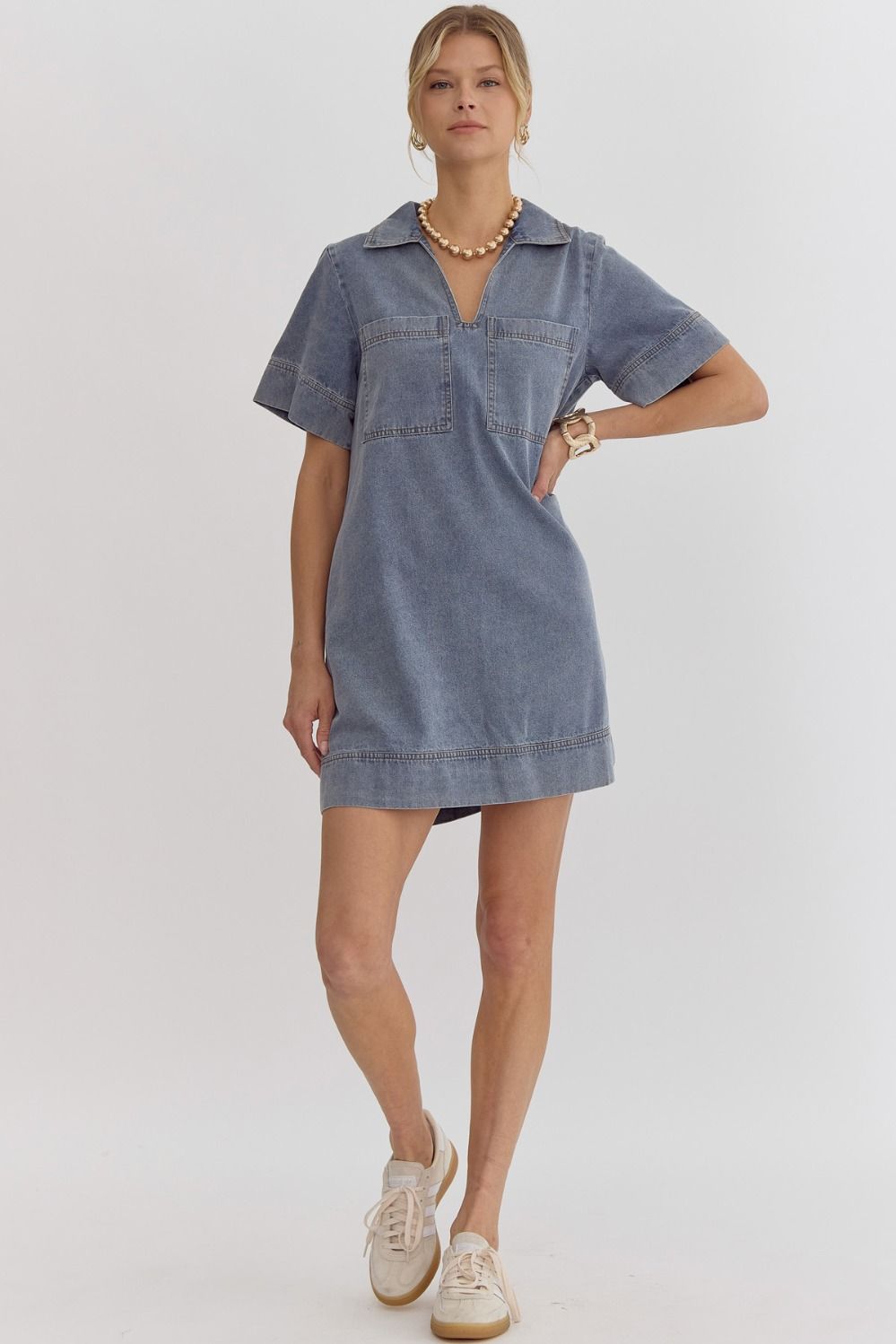 Collared Denim Dress