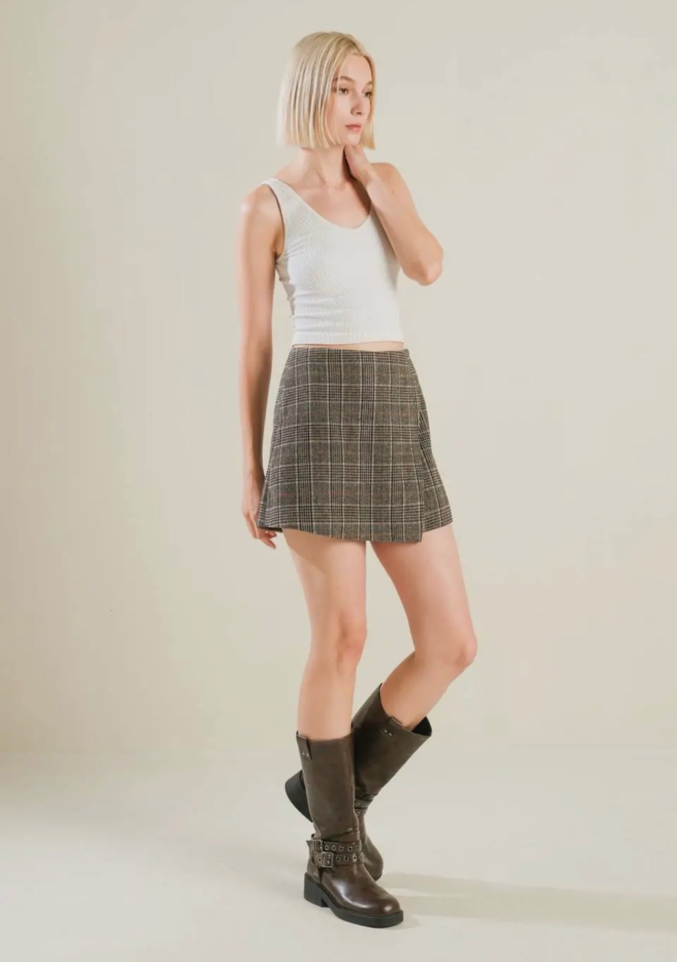Plaid Skort