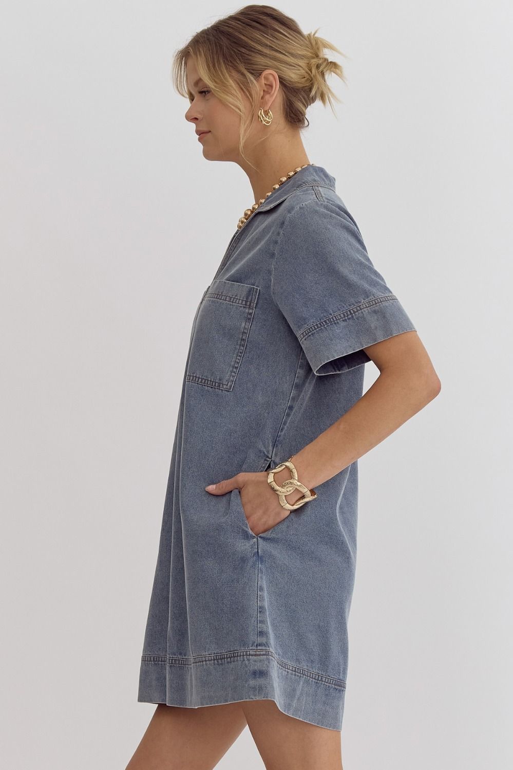 Collared Denim Dress