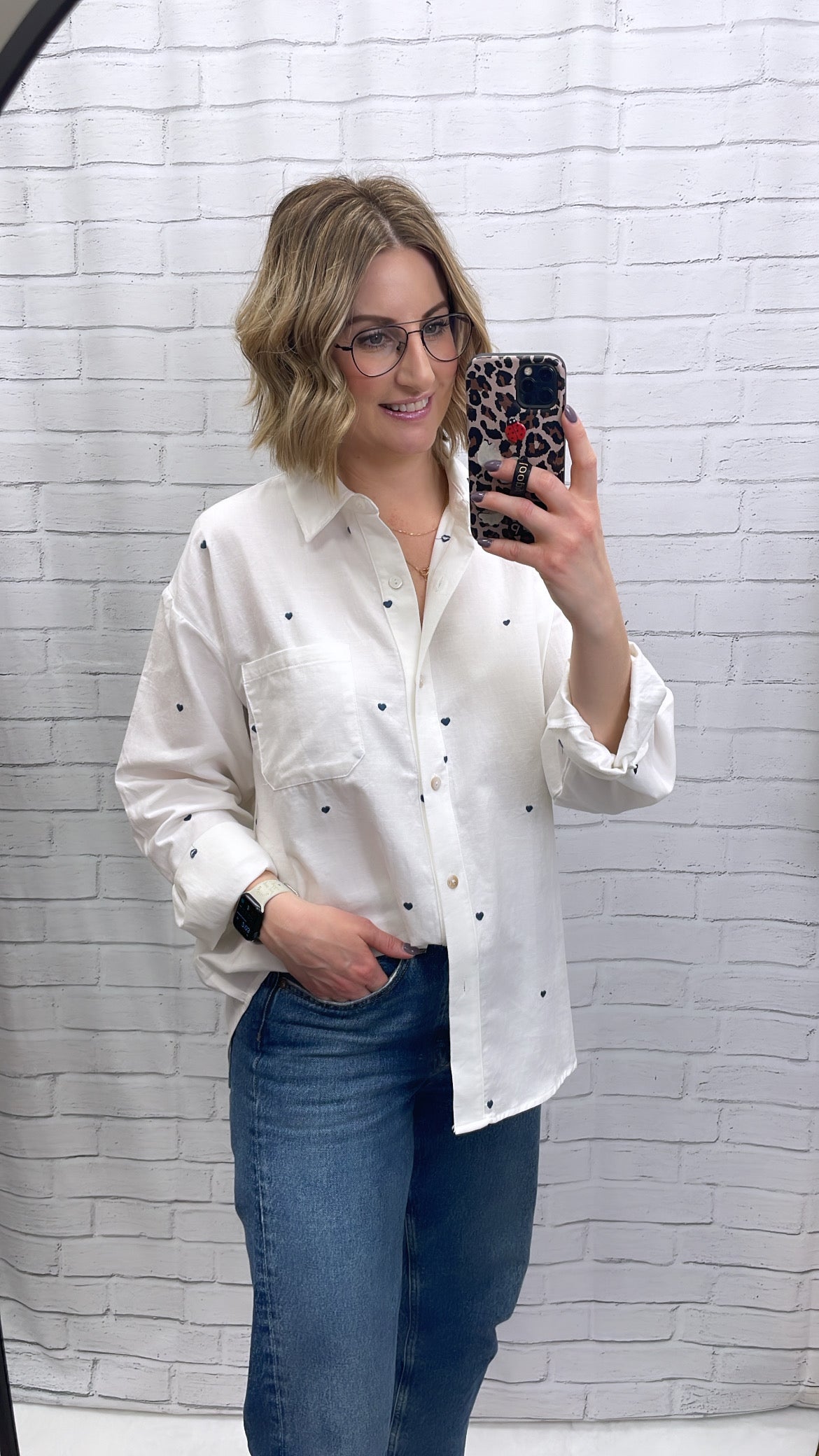 Bella Heart Button Down