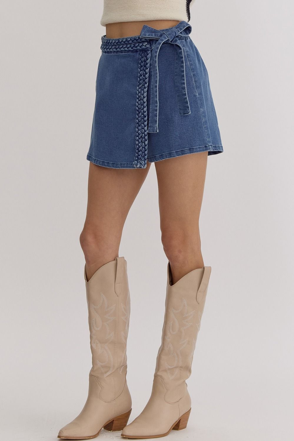 Denim Wrap Skort