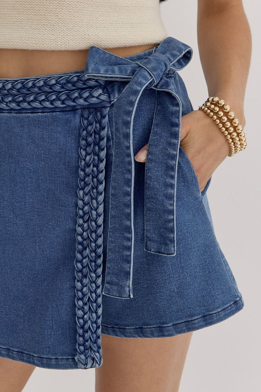 Denim Wrap Skort